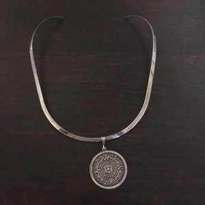 Aztec calendar necklace
